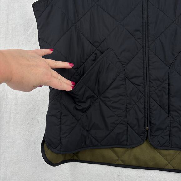 J. Crew Quilted Vest Mens Size L Black Full Zip Pockets Outerwear Outdoor Layer - Picture 3 of 10